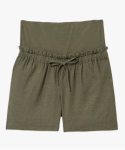 Short de grossesse en lin avec bandeau bas